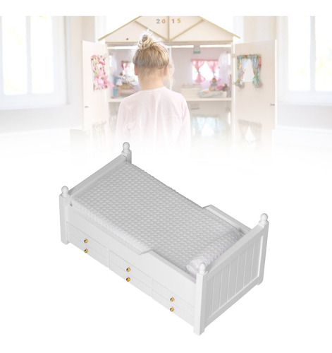 Cama Dollhouse 1:12 En Miniatura De Abedul, Minimueble, Casa