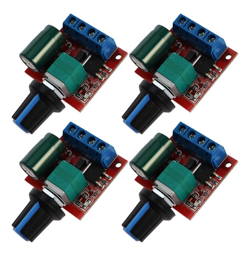 4 Unidad Mini Motor Cc Pwm Controlador Velocidad Dc 5 5a