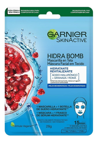 Mascarilla Garnier Revitalizante Hidratante Hidra Bomb X 1 U Tipo De Piel Seca