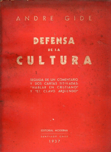 Defensa De La Cultura Andre Gide (Usado)