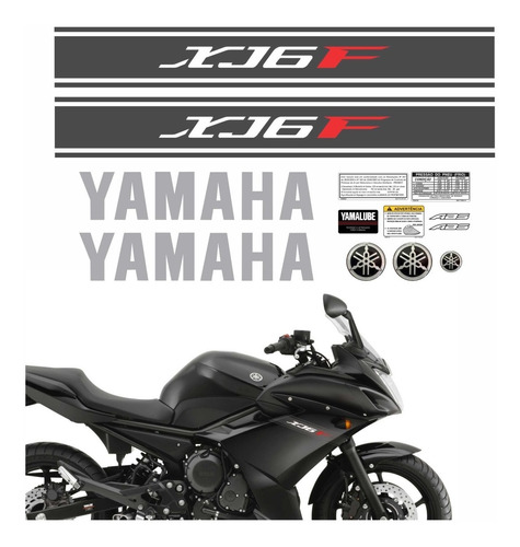 Kit Adesivo Emblema Yamaha Xj6f Etiqueta 2011 2012 Xj6f1101