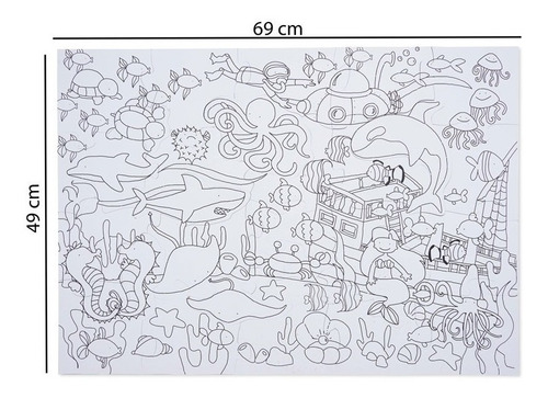 Imagen 3 de 9 de Rompecabezas De Piso Fondo Del Mar. Puzzle 28 Piezas