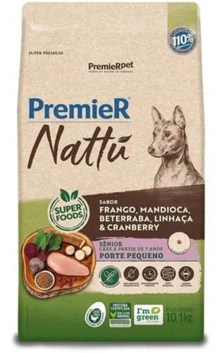 Ração Premier Nattu Senior Porte Pequeno Mandioca 10,1kg