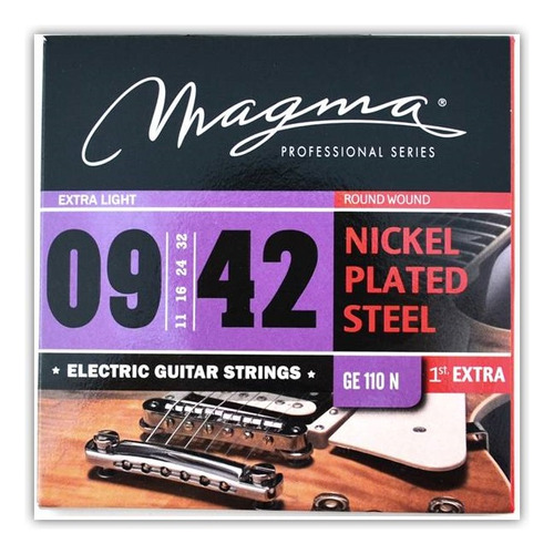 Encordado Guitarra Electrica Nickel Magma 09-42 E.l Ge110n