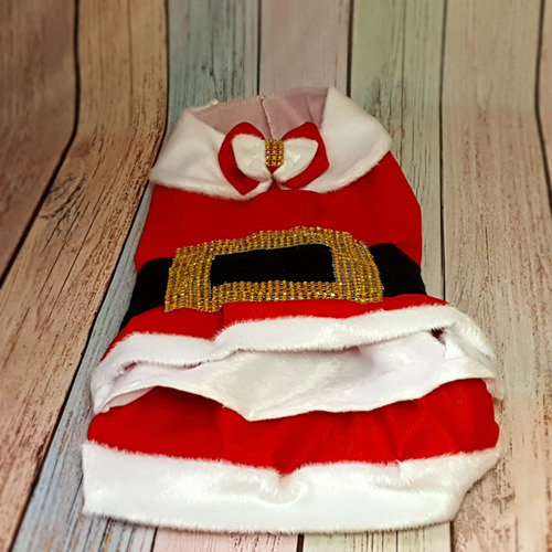 Roupa Pet - Vestido Natal Tam 10 - Roupinha Cachorro