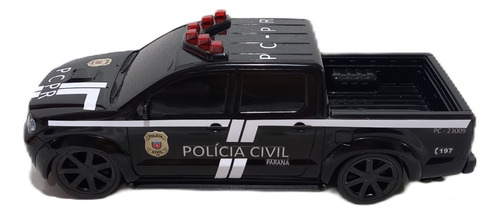 Miniatura Viatura Polícia Civil Do Paraná - Hilux Preto