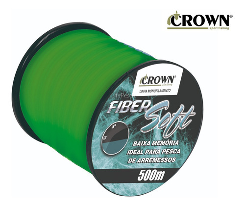 Linha Mono Crown Fiber Soft 0,40mm 32lbs (500m) - Verde