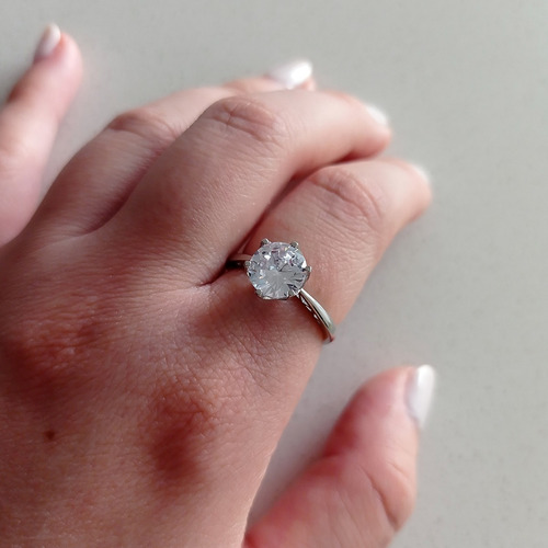 Imagen 6 de 6 de Anillo Plata Italiana 925 Y Circonitas Modelo Arlene
