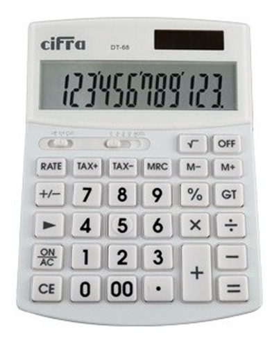 Calculadora Cifra Dt68 Escritorio 12 Dig 11,5 X 15,5 Cm Dual Color Blanco