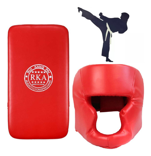 Pack Foco Boxeo Patada + Casco Protector Cabezal Boxeo Mma