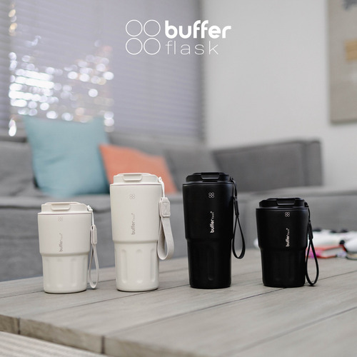 Vaso Termico Termo Buffer Bebidas Calientes Frias Mug 400ml Black + Ivory Lisa
