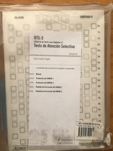 Bts-3. Batería De Test Con Símbolos 3. Tests De Atención Sel (Usado)