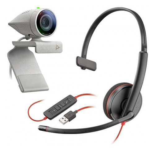 Camara Webcam Poly Studio P5 + Blackwire 3210 Color Plateado