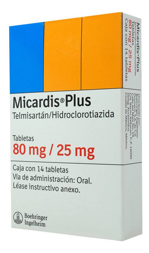 Micardis Plus Tabletas 80 Mg/25 Mg, 14 Tabletas