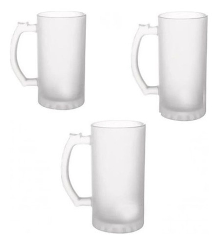 Chopp Vidrio Esmerilado Para Sublimar Transparente X 5 Un Blanco Esmerilado