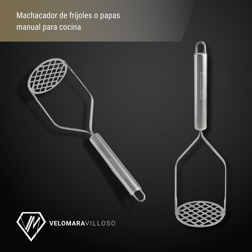 Machacador De Frijoles Papas Manual Cocina Acero Inoxidable Acero Inoxidable