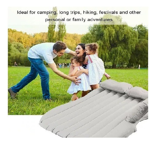 Colchon Inflable Auto Cama + Compresor + 2 Almohadas Camping