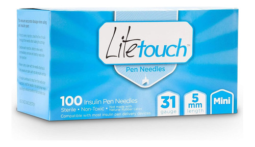 Agujas Lite Touch Pen 31g-5mm 100 Piezas