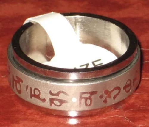 Dije Om Acero Redondo M4 + Anillo Om Mani Ni Pad Me Hum