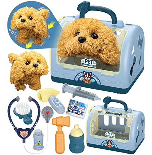 Perro De Juguete  Teuvo Pet Care Playset Robot Dog Toys Para