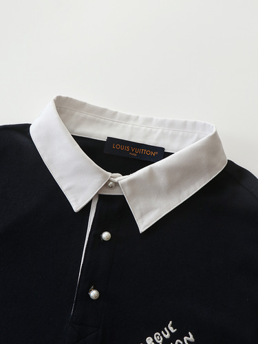 Blusa Polo Con Capucha De Botón Lv Playeras H