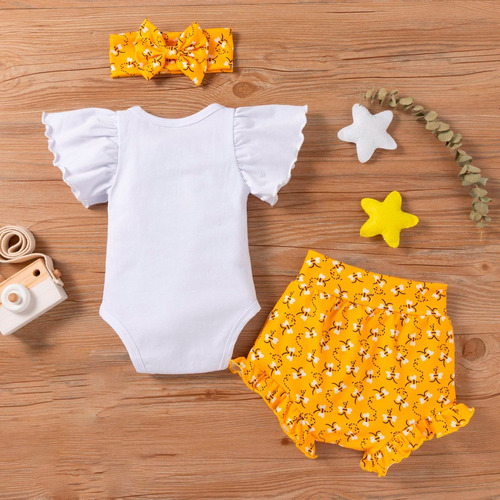 Mono C Para Niña Pequeña A1648, Ropa Con Estampado De Abeja