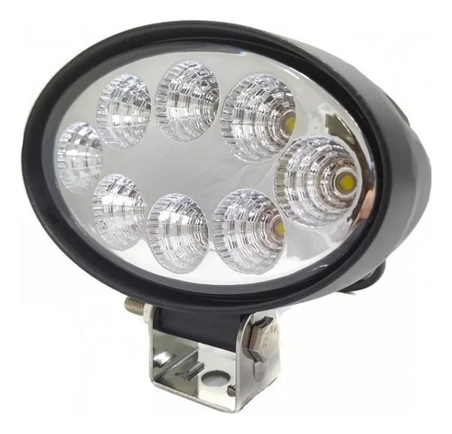 Faro Oval Auxiliar 8 Leds 24w 4x4 Agro Vial Con Soporte