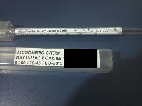 Alcoómetro (escala Cartier \u0026 Gay Lussac 