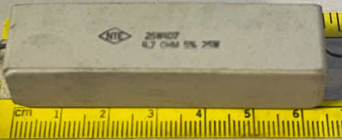 Resistencia Ceramica 25 Watt 4.7 Ohm 5% 64x16mm Nte 25w4d7