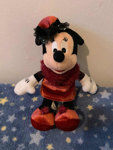 Peluche Minnie Mickey Disney Vestido Burdeo Paris 23cm