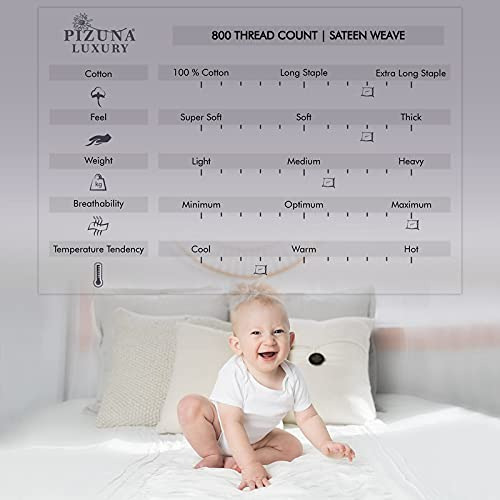 Sábana Ajustable King Pura 100% Algodón De Pizuna, 800