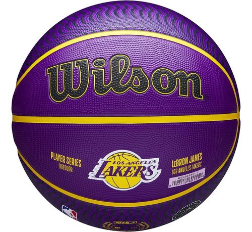 Balón de baloncesto Wilson de Los Angeles Lakers, jugador de la NBA, color morado Lebron