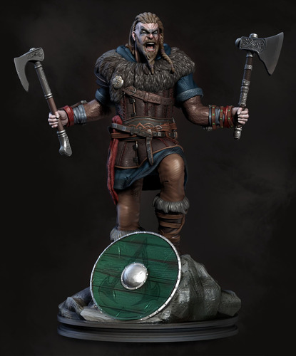 Imagen 2 de 3 de Escultura De Eivor, Personaje De Assassins Creed Valhalla.