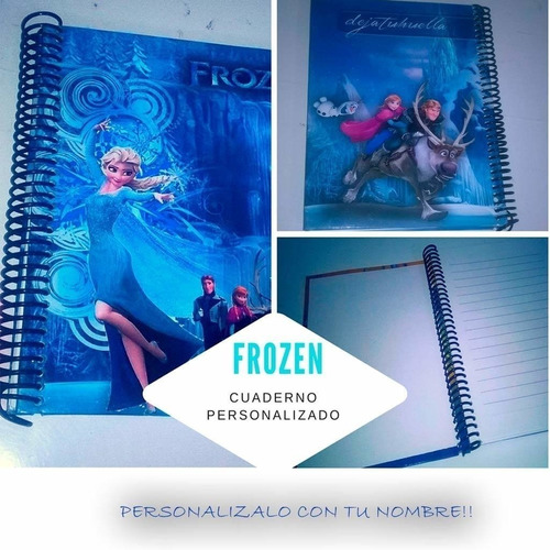 Imagen 1 de 1 de Frozen Cuaderno Personalizado. (anillo Metalico)