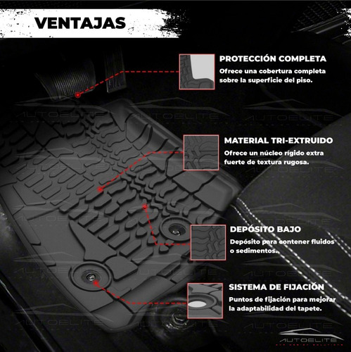 Imagen 4 de 8 de Set Tapetes 3d Jeep Jk Wrangler 4 Puertas Uso Rudo 15569