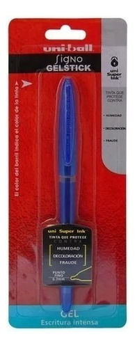 Boligrafo De Gel Punto Fino 0.7 Antifraude Uni Ball Gelstick Color de la tinta Azul