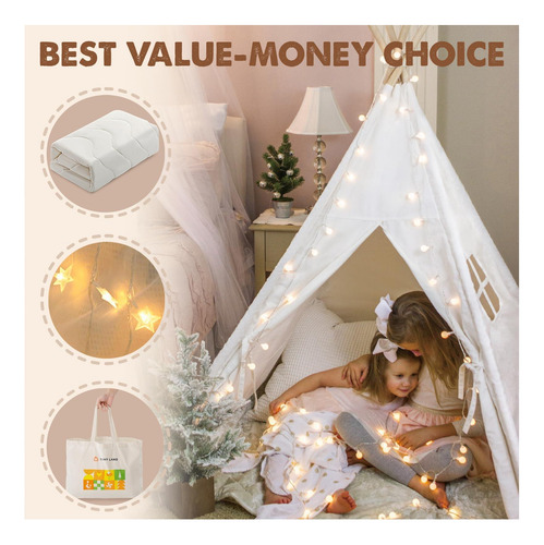 Tinga Tiny Land Teepee Tent For Kids, 100% De Algodón De De