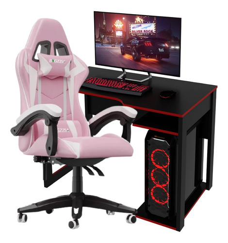 Conjunto De Silla Gamer + Escritorio Gamer Modelo Texas 