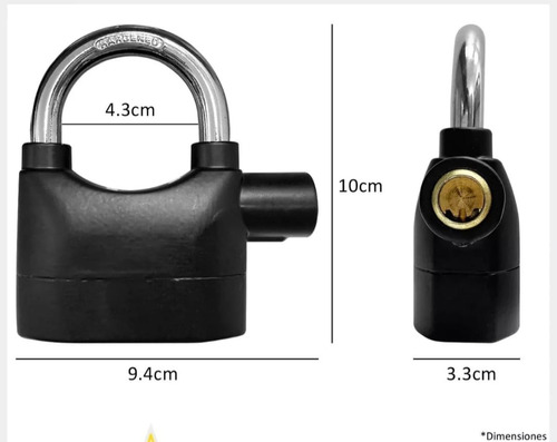 Candado Alarma Bicicletas Motos Puertas Alarm Lock