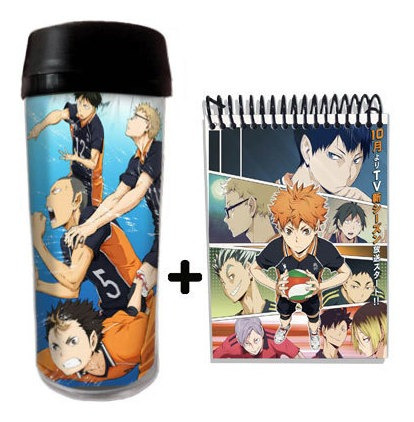 Imagem 2 de 5 de Kit Copo Térmico Anime Haikyuu Karasuno E Caderneta