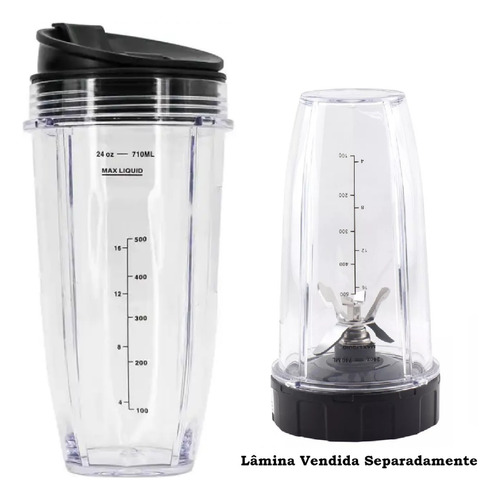 Kit 2 Copos Nutri Ninja Com Tampa Flip-top 710 Ml Bl480 472