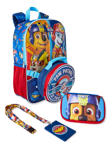 Set De 4 Piezas Maleta Para Niños Paw Patrol Con Lochera,