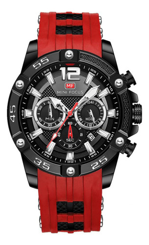 Reloj Para Hombre Mini Focus Mf0349g Mfa4004 Rojo