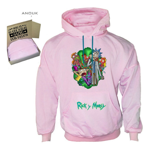 Imagen 6 de 10 de Buzo Hoodie Personalizado Rick & Morty Saco Unisex Estampado