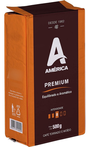 Café Premium Torrado E Moído A Vácuo America 500g Unidade