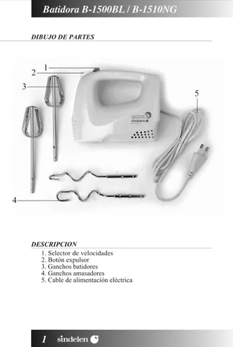 Combo Batidora + Licuadora Manual B-1510Ng MixBlack