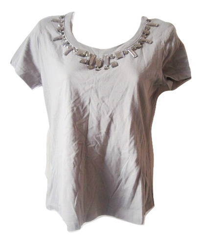 $ Blusa Playera Contempo Cuello Pedreria Manga Corta Regalo.