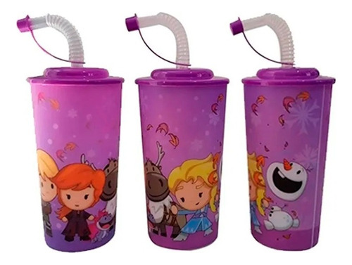 10 Vasos Dulceros Lenticulares Fiesta Frozen