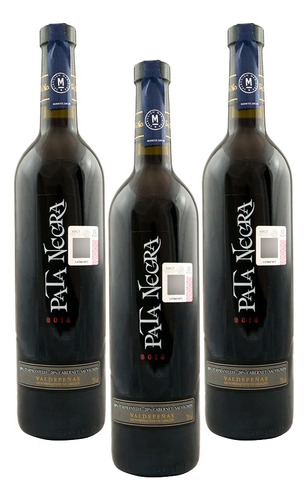 Pack 3 Vino Tinto Pata Negra Tempranillo Cabernet 750ml