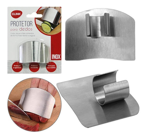 Anel Protetor De Dedos De Inox Cortar Alimentos Kit 3 Pçs